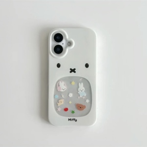 ins耳机米菲兔适用苹果17promax手机壳iphone14华为mate60pro透明Pura70荣耀300女reno13保护套vivos20小米15