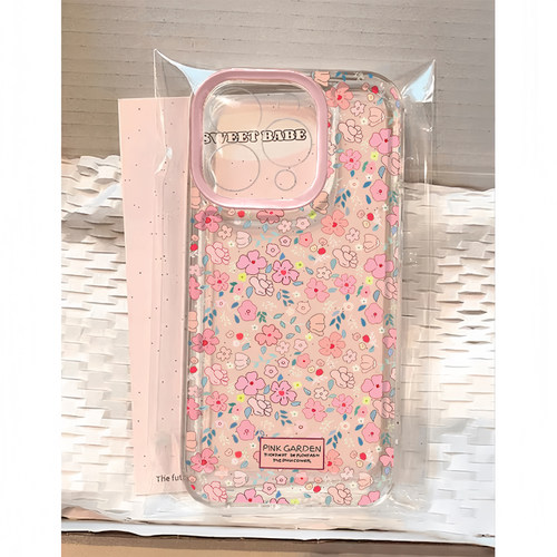 满屏小红花适用苹果17/16promax手机壳iPhone15华为mate60pro透明Pura70荣耀300女reno13保护套vivos20小米17