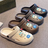 新款 洞洞鞋 女休闲学生护士气包头透气舒适平跟外穿夏季 包头凉拖女