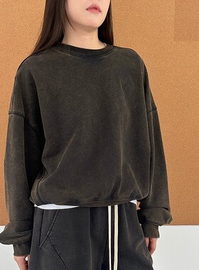 MACQNF22292MQ洋气百搭宽松休闲圆领长袖套头卫衣女