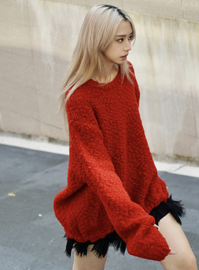 MACQNF秋冬2023圆领宽松休闲大肚羊毛针织毛女MQ29228