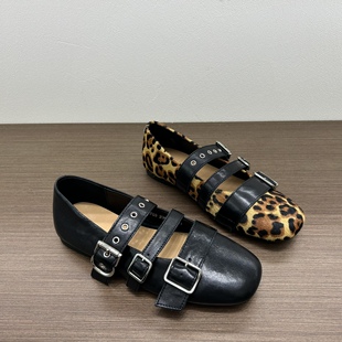 欧洲站头层牛皮法式软底英伦风小皮鞋2026春圆头皮带扣玛丽珍单女