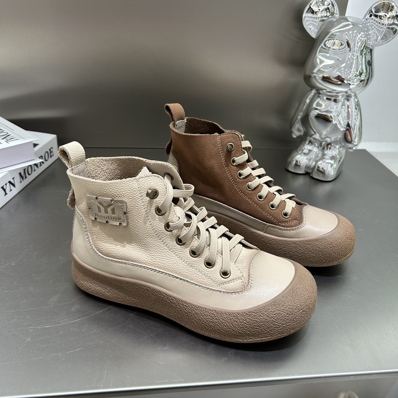 欧洲站头层牛皮高帮鞋女软底2025秋季舒真皮复古一脚蹬版鞋休闲鞋