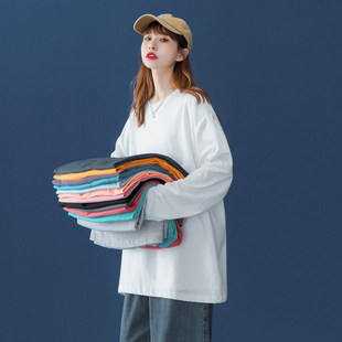 「设计师品牌」2026春秋新款纯色长袖T恤打底衫