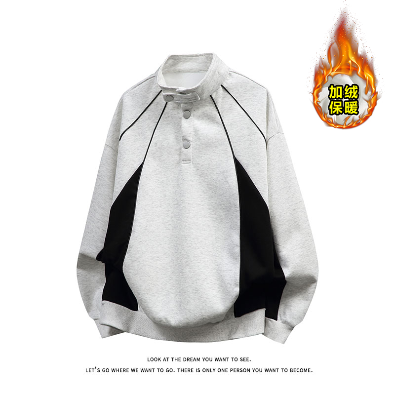 「设计师品牌」重磅美式加绒加厚男休闲百搭宽松高级感卫衣