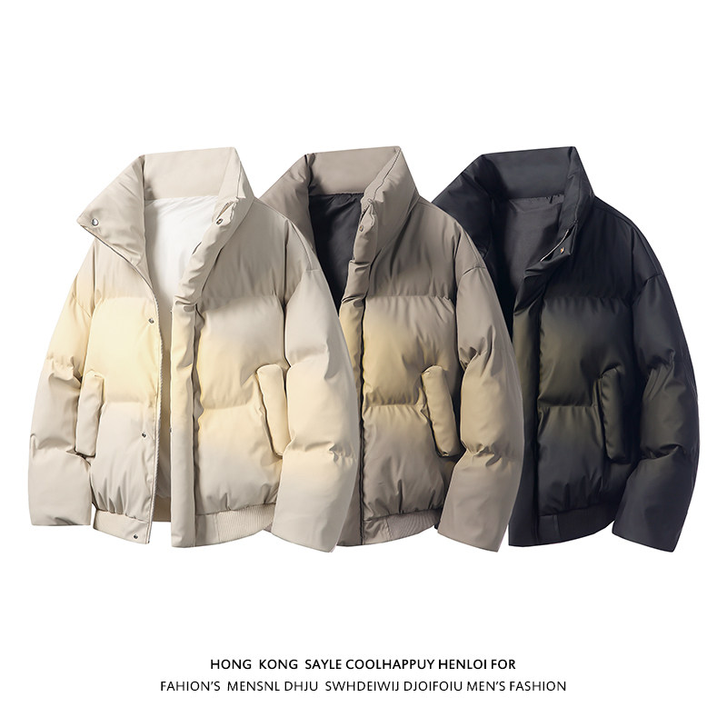 「设计师品牌」得物立领防水防污冬季立领加厚pu皮棉服保暖棉衣