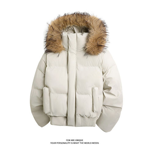 「设计师品牌」加厚棉服美式cleanfit防水保暖可拆卸毛领外套