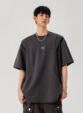 韩版超柔亲肤短袖T恤男2026夏季新款凉感透气休闲纯色打底衫上衣