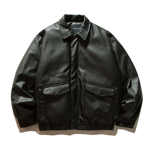 「设计师品牌」2025冬季保暖PU皮羽绒服休闲白鸭绒皮衣羽绒外套