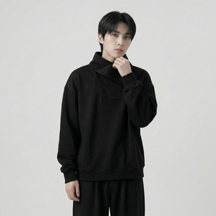 「设计师品牌」新款现货2026年新款现货堆堆领宽松长袖卫衣