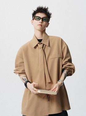 「设计师品牌」春款4色轻奢衬衫男（赠送领带）