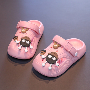 2026年夏季爆款煤球卡通儿童防滑拖鞋男童夏季洞洞鞋亲子款包头