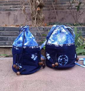 凤凰古城云南大理手工扎染斜挎包民族风工艺品首饰化妆品袋束口袋