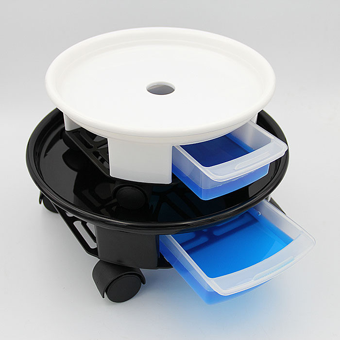 花盆托盘移动万向轮带接水抽屉圆形塑料底盘底座包邮佳吉美园艺