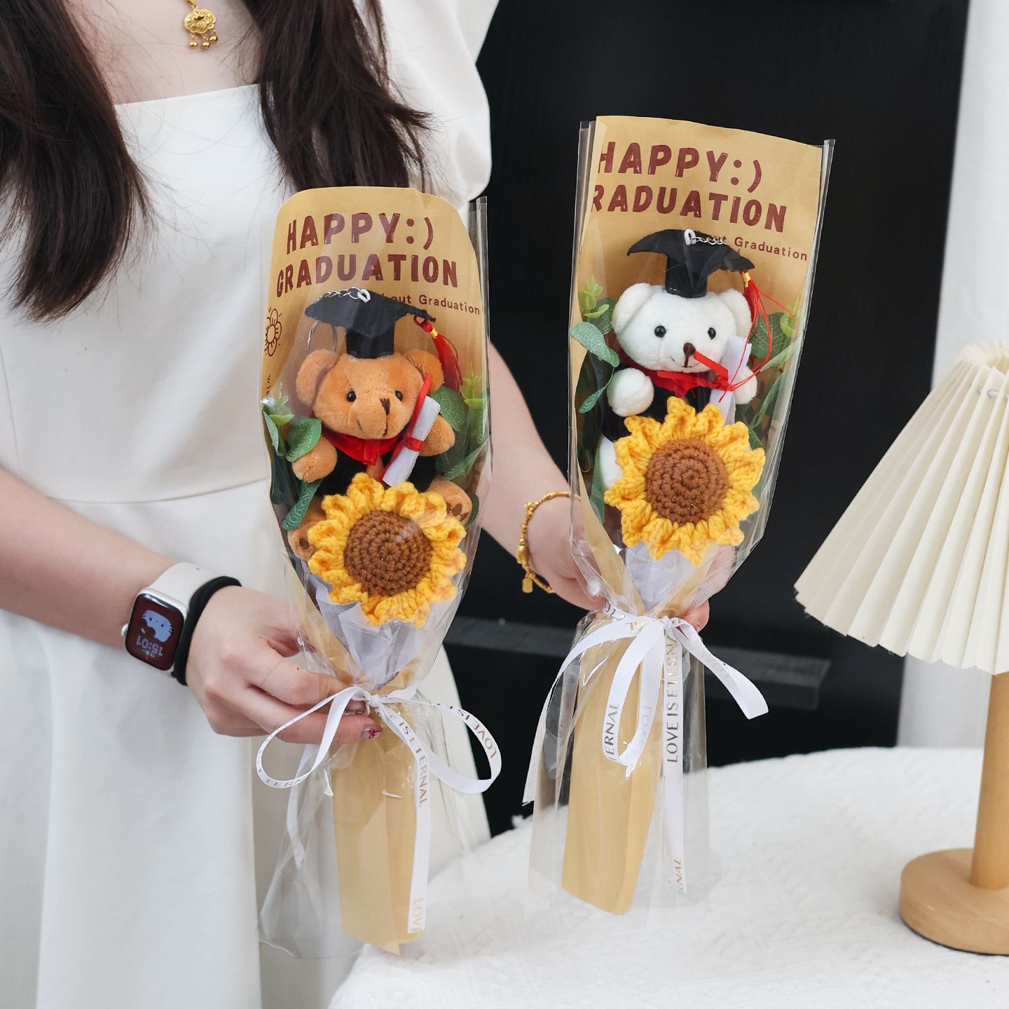 成品手工钩针仿真花向日葵博士