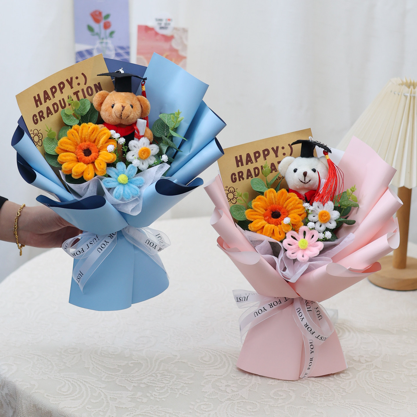 创意手工成品扭扭棒向日葵花束