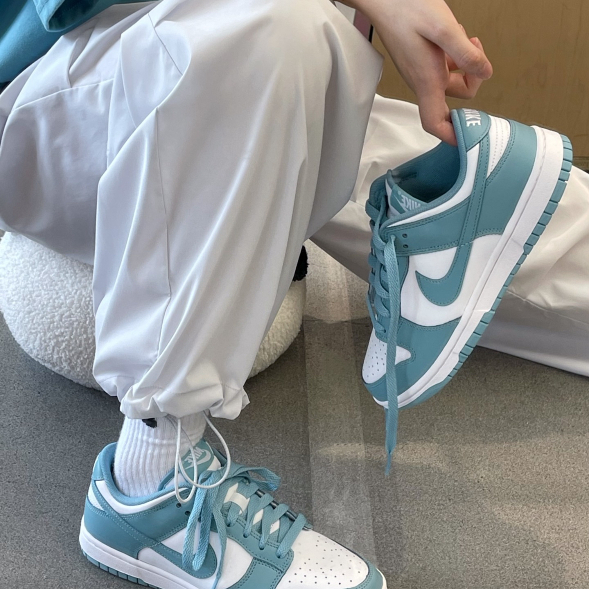 防滑车缝线复古橡胶DUNK合成革