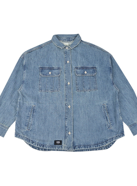 VANS范斯新款女子时尚百搭牛仔外套运动休闲长袖衬衫VN000QP3FAI