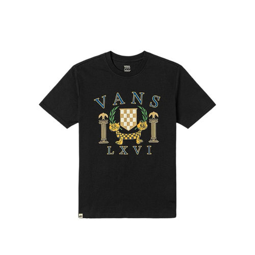 VANS范斯夏季新款圆领上衣舒适猫咪图案女子短袖T恤VN000NJWBLK