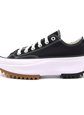CONVERSE匡威 Run Star Hike夏季黑色低帮帆布流星厚底鞋168816C