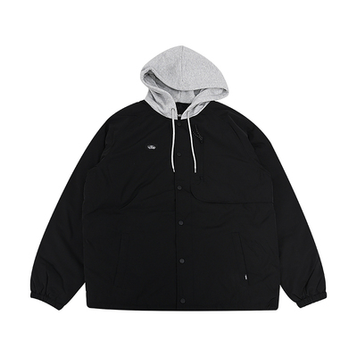 VANS范斯秋冬新款拼色连帽运动休闲外套男款羽绒夹克VN000KCUBLK
