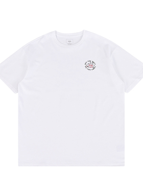 VANS范斯25年新款纯棉印花男短袖运动休闲时尚百搭T恤VN000939WHT