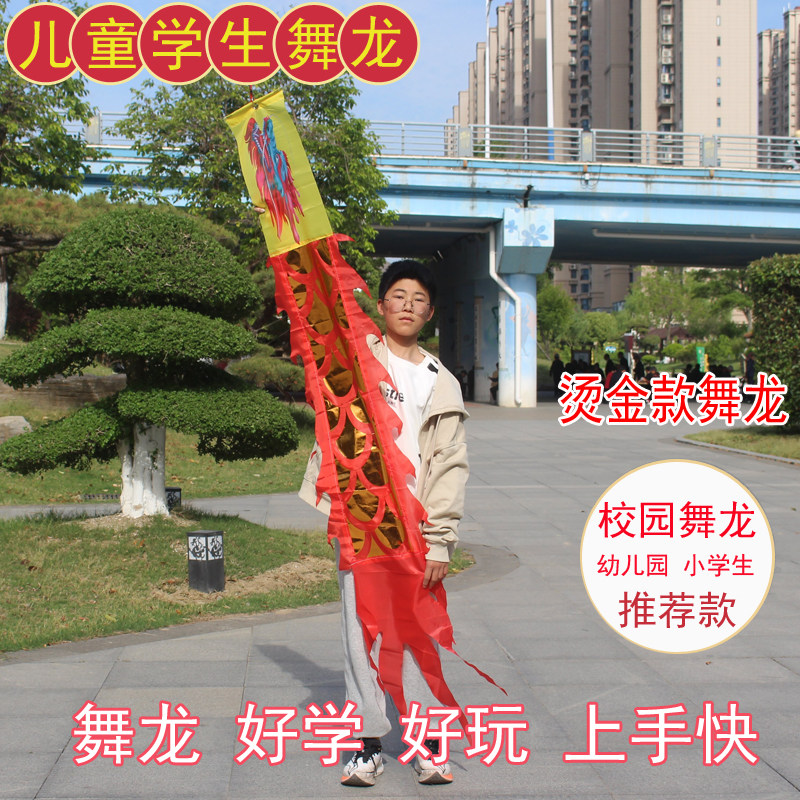 健身甩龙舞龙彩带儿童成人舞飘带空竹舞龙甩龙校园舞龙学生舞龙