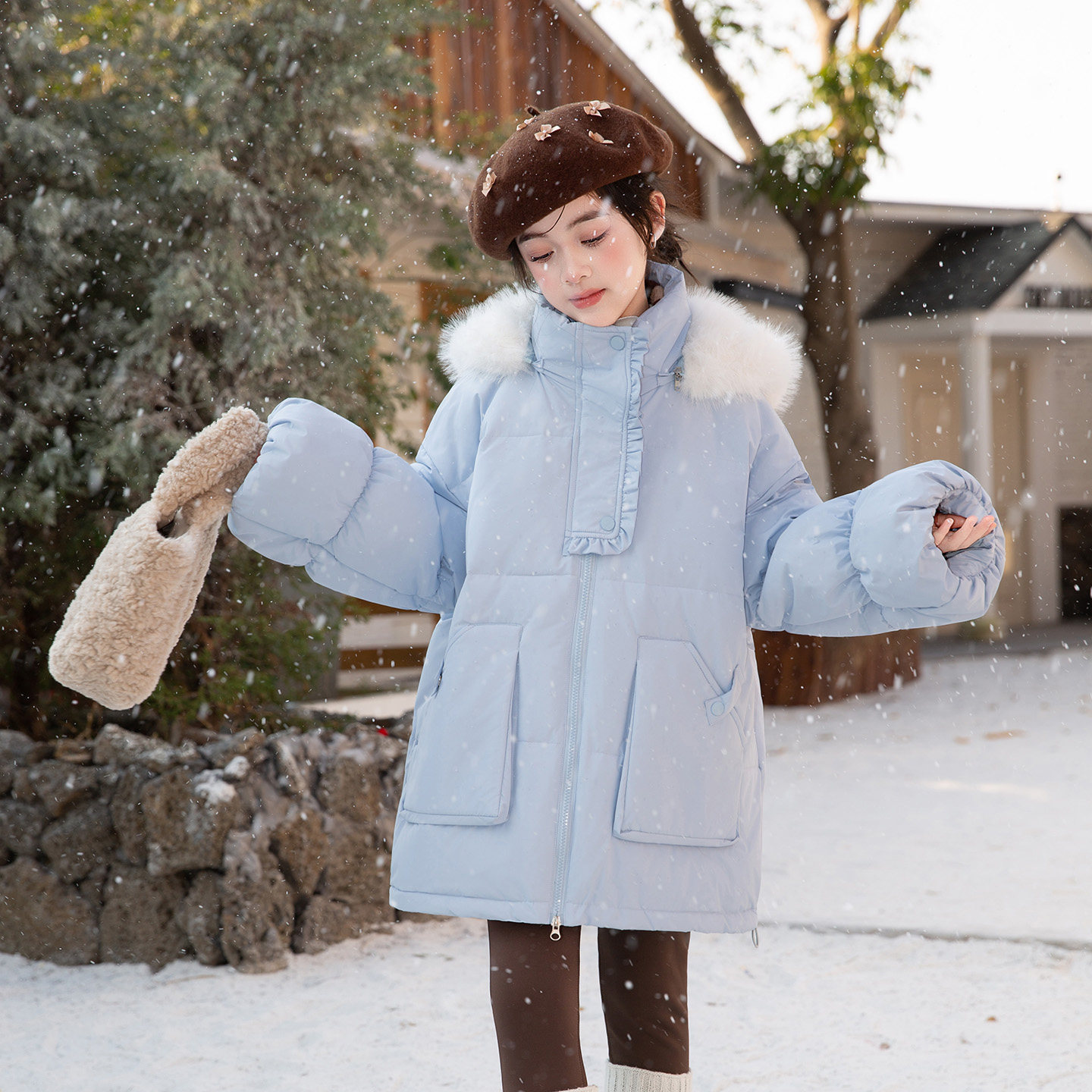 公主风儿童羽绒服女童2026新款加厚中大童中长款小女孩冬季外套潮