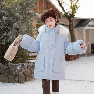 公主风儿童羽绒服女童2025新款加厚中大童中长款小女孩冬季外套潮