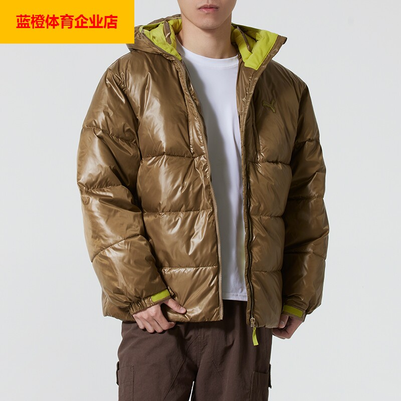 PUMA男装棉服上衣2025秋冬季新款保暖防风时尚连帽棉衣外套635730