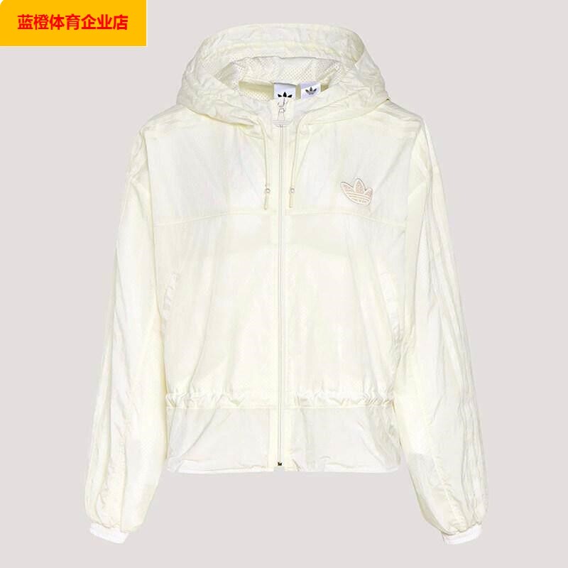 阿迪达斯三叶草女装2026新款蓬蓬袖连帽运动梭织外套KS2875