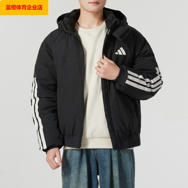 男装运动服连帽羽绒短款户