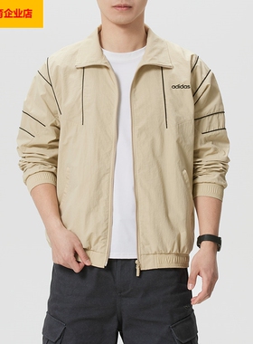 阿迪达斯三叶草男装2026新款时尚潮流运动服休闲宽松立领KE0095