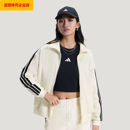阿迪达斯外套女装2026新款运动服时尚休闲跑步训练针织立领KS2817