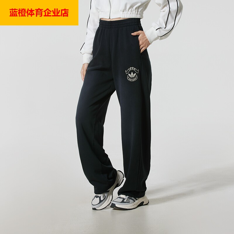 阿迪达斯三叶草女装2025冬季新款运动裤针织长裤 KC5872