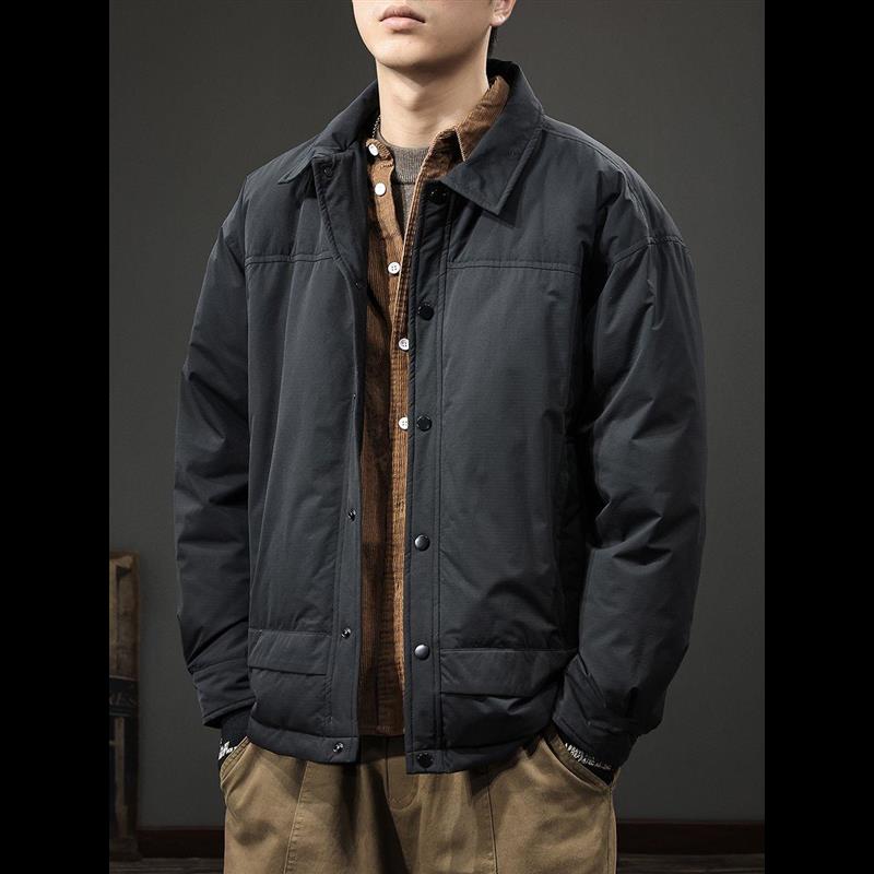 冬季新款宽松轻薄翻领羽绒