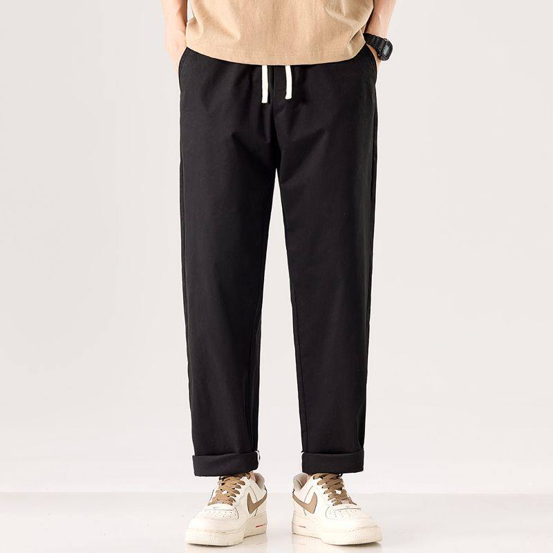 2025新款美式宽松休闲裤男款春夏季宽松直筒松紧腰抽绳纯棉裤子,男装,休闲裤,淘宝优惠券,粉丝福利购,淘宝优惠卷