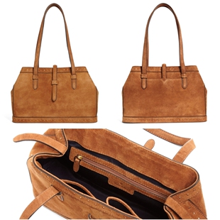 全新现货 Brooks Brothers 手提包翻毛皮面手拎包腋下包挎包