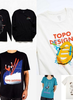 潮牌TOPO DESIGNS小众运动休闲户外露营攀岩有机棉长袖短袖T恤