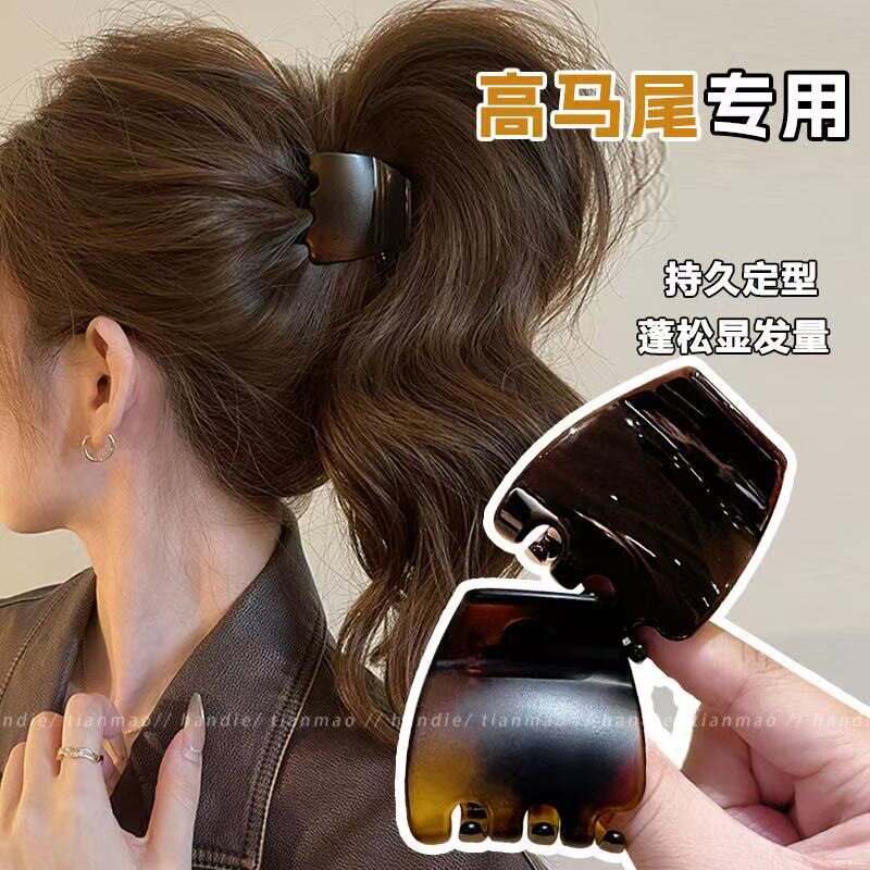 高马尾固定神器头发抓夹女高级感2025新款鲨鱼夹子后脑勺发夹发饰图片