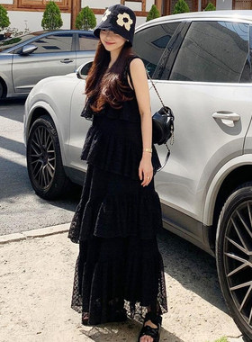 法式复古层次感蛋糕连衣裙女