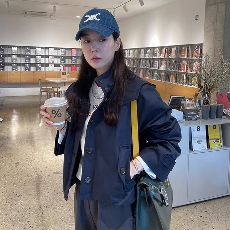 宽松口袋休闲长袖连帽夹克外套