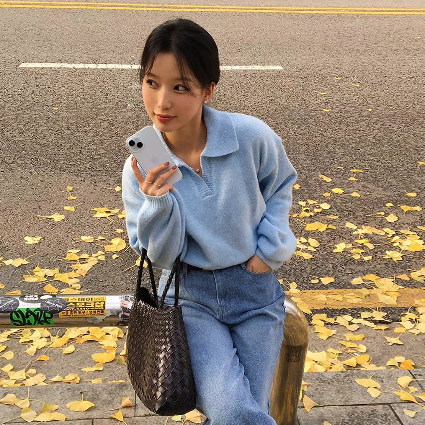 polo翻领软糯百搭针织毛衣