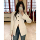 韩国chic秋季 外套女 小香风单排扣开叉收腰显瘦沙漏型西装 新款 法式