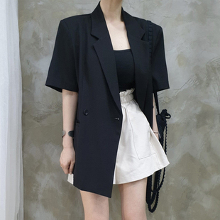 高级感短袖西装外套女2026夏季优雅气质宽松休闲百搭气质西服上衣