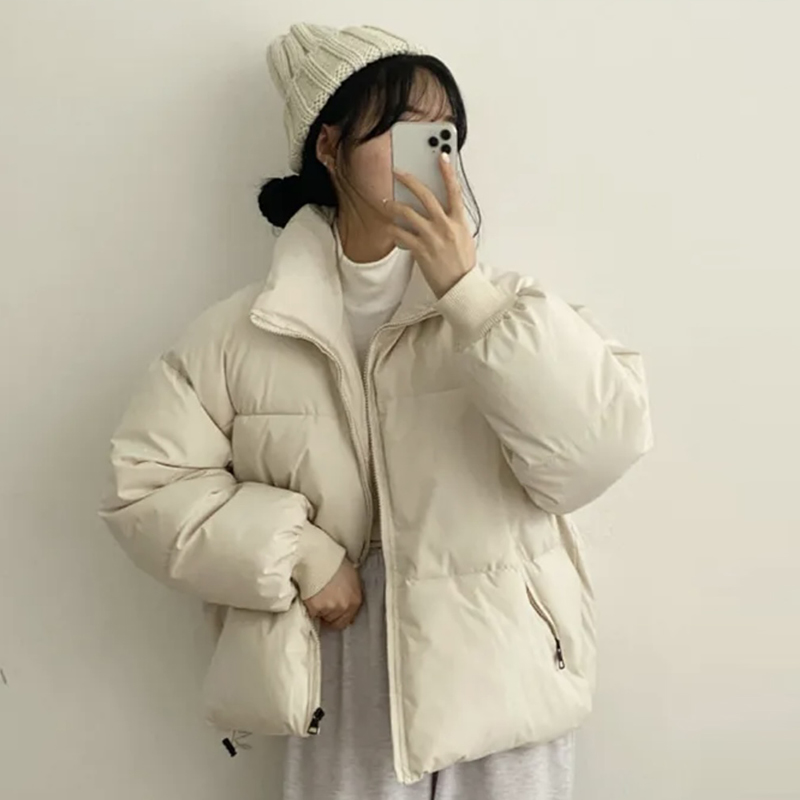 拉链宽松休闲羽绒服面包服外套