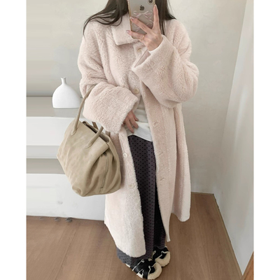 高级感皮毛一体羊羔毛大衣外套