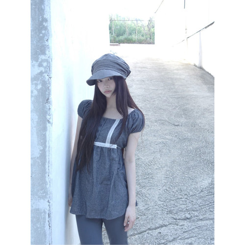 韩系设计感拼接蕾丝衬衫上衣女