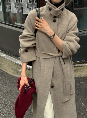 良良家复古高级感立领毛呢外套女