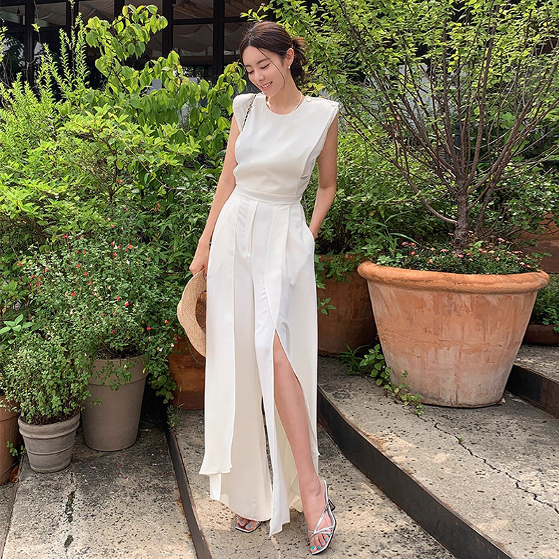 良良家肩扣别致开叉雪纺背心连体裤女夏季新款法式高级感休闲长裤,女装/女士精品,连体衣/裤,淘宝优惠券,粉丝福利购,淘宝优惠卷